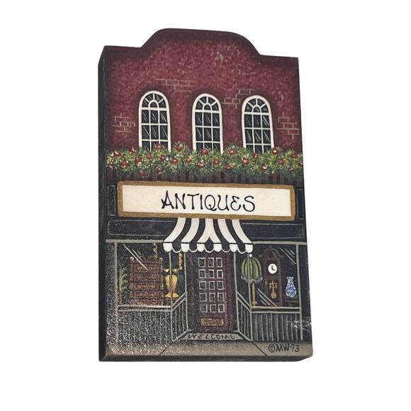Brandywine Woodcrafts Antiques Shop 1993 Signed MW93 Wooden Building - Picture 2 of 11